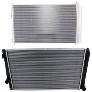 Radiator Kit for 2006-2012 Toyota RAV4, Aluminum Core, 4 Cylinder, 2.4/2.5 Liter Engine, 1-Row Core, with Air Conditioning Condenser, Replacement