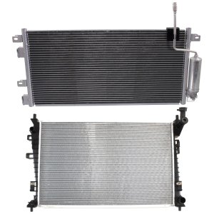 Radiator Kit for 2008-2011 Ford Focus, Manual Transmission, Aluminum Core, 4 Cylinder, 2.0L Engine, 1-Row Core, with Air Conditioning Condenser, Replacement