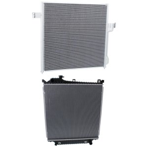 Radiator Kit for 2007-2010 Ford Explorer/Explorer Sport Trac/Mountaineer, Aluminum Core, 6/8 Cylinder, 4.0L/4.6L Engine, Single-Row Core, with Air Conditioning Condenser, Replacement