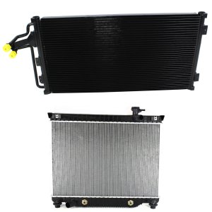 Radiator Kit for Buick Bravada 2002-2004, 6 Cylinder, 4.2L Engine, Aluminum Core, 1-Row Core, with Air Conditioning Condenser Replacement