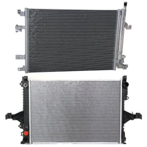 Radiator Kit for Volvo S60 2005-2009/V70/XC70 2005-2007, Auto Transmission, Aluminum Core, 5/6 Cylinder, 2.4L/2.5L/2.9L Engine, 1-Row Core, with Air Conditioning Condenser, Replacement
