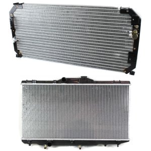 Radiator Kit for 1993-1997 Toyota Corolla / 1994-1997 Geo Prizm, Auto/Manual Transmission, Aluminum Core, 4 Cylinder, 1.6L/1.8L Engine, 1-Row Core, with Air Conditioning Condenser Replacement