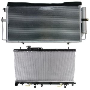 Radiator Kit for 2002-2003 Subaru Impreza, Auto/Manual Transmission, Aluminum Core, 4 Cylinder, 2.5L Engine, 1-Row Core, with Air Conditioning Condenser, Replacement