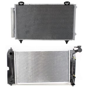 Radiator Kit for 2003-2004 Toyota Corolla/Matrix, Auto/Manual Transmission, Aluminum Core, 4 Cylinder, 1.8L Engine, Single-Row Core, with Air Conditioning Condenser Replacement