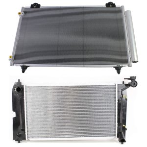 Radiator Kit for Toyota Corolla/Matrix 2005-2008, Auto/Manual Transmission, Aluminum Core, 4 Cylinder, 1.8L Engine, 1-Row Core, with Air Conditioning Condenser, Replacement