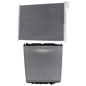 Radiator Kit for Ford Excursion 2003-2005, 8 Cylinder, 6.0L Engine, 1-Row Aluminum Core, with Auto Transmission and Air Conditioning Condenser Replacement