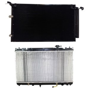 Radiator Kit for Toyota Camry 2002-2006/Solara 2004-2008, 2.4L 4 Cylinder Engine, Aluminum Core, 1-Row Core, with Air Conditioning Condenser Replacement