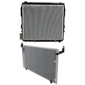 Radiator Kit with A/C Condenser for Toyota Tundra 2004-2006, 8 Cylinder, 4.7 Liter Engine, Aluminum Core, 1-Row Core, Replacement