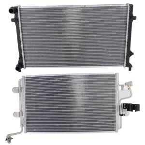 A/C Condenser and Radiator Kit for AUDI JETTA 2005, Complete Replacement Part Group for Cooling Systems