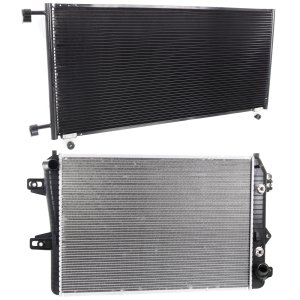 Radiator Kit for Chevrolet Silverado 2500 HD Classic 2007 & Silverado 2500 HD 2006 with Aluminum Core, 2-Row Core, for 8 Cylinder, 6.6L Engine, Including A/C Condenser Replacement