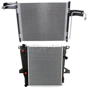 Radiator Kit for 1995-1997 Ford Ranger, 6 Cylinder, 3.0L/4.0L Engine, Aluminum Core, 2-Row Core, Includes A/C Condenser, Replacement
