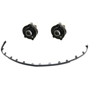 Front Valance for Ford F-150, 1999-2000, 3-Piece Kit, Plastic Material, Textured Finish, Includes Fog Light - Replacement