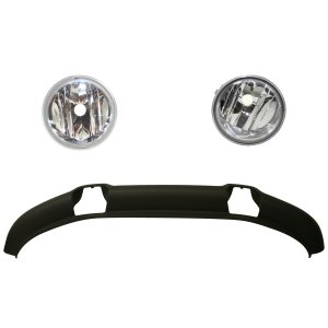 Front Lower Valance for Ford F-150 2007-2008, Right (Passenger) and Left (Driver), 3-Piece Kit, Plastic, Textured, with Fog Light Replacement