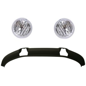 Front Lower Valance for Ford F-150 2007-2008, Right (Passenger) and Left (Driver), 3-Piece Kit, Plastic, Textured, with Fog Light Replacement