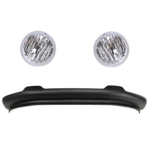 Front Lower Valance for Ford F-150 2006-2008, Right (Passenger) and Left (Driver), 3-Piece Kit, Plastic, Textured, with Fog Light Replacement
