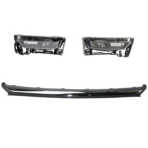 Fog Light Assembly for 2013 Honda Accord, 3-Piece Kit, Right (Passenger) and Left (Driver), Halogen, with Valance, Replacement