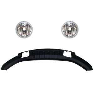 Front Lower Valance for Ford F-150 2009-2010, Right (Passenger) and Left (Driver) Sides, 3-Piece Kit, Textured Plastic, with Fog Light, Replacement