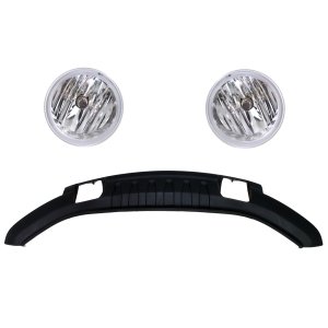 Front Lower Valance for Ford F-150 2009-2010, Right (Passenger) & Left (Driver), 3-Piece kit, Plastic, Textured, with Fog Light Replacement