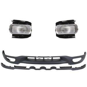 Front Lower Valance for Ford Expedition 1999-2002 / F-150 1999-2003, Right (Passenger) and Left (Driver), 3-Piece kit, Plastic, Textured, with Fog Light Replacement