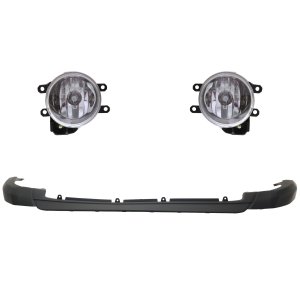 Fog Light Assembly for Lexus RAV4 (2016-2018), Right (Passenger) and Left (Driver), 3-Piece kit, Halogen, with Valance, Replacement