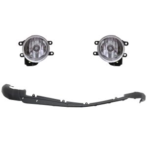 Fog Light Assembly for 2016-2018 Lexus RAV4, Right (Passenger) and Left (Driver), 3-Piece kit, Halogen, with Valance, Replacement