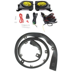 Fog Light Assembly Kit for 2006-2008 Honda Civic, Right (Passenger) and Left (Driver), 2-Piece Halogen Set with Valance, Replacement