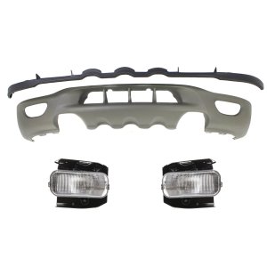 Front Lower Valance for Ford Expedition 1999-2002, F-150 1999-2003 Right (Passenger) and Left (Driver), 3-Piece Kit, Plastic, Painted Beige, with Fog Light Replacement