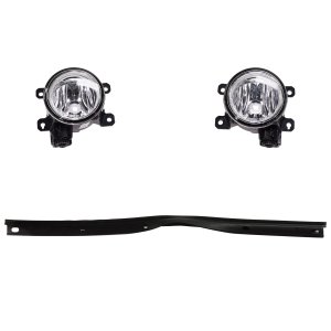 Fog Light Kit for 2013-2015 Honda Civic, Right (Passenger) and Left (Driver), 3-Piece Lens, Housing, Halogen, with Valance, Replacement