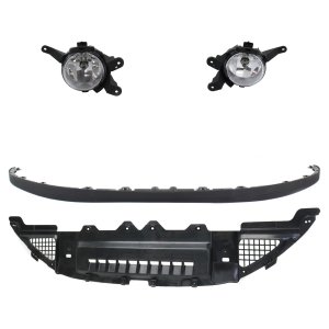 Front Lower Valance for Chevrolet Cruze 2011-2015 / Cruze Limited 2016, Right (Passenger) and Left (Driver) Sides, 4-Piece Kit, Original Equipment Comparable, with Fog Lights, Replacement