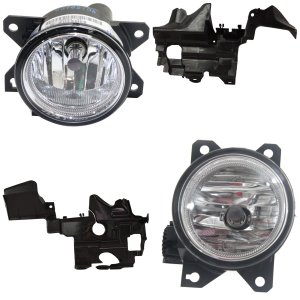 Front Lower Valance for Honda Civic 2017-2020, Right (Passenger) and Left (Driver), 4-Piece Kit, OEM Comparable, with Fog Lights, Replacement