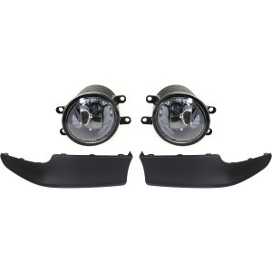 Fog Light Assembly for 2011-2013 Lexus Corolla, Right (Passenger) and Left (Driver), 4-Piece kit, Halogen, with Valances, Replacement