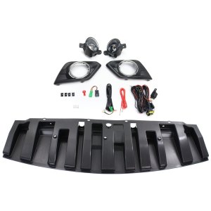 Fog Light Assembly for Nissan Rogue 2014-2016, Right (Passenger) and Left (Driver), 2-Piece Kit, Halogen, with Valance, Replacement