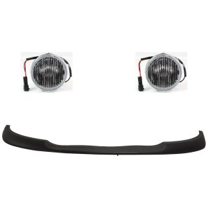 Front Bumper Molding Kit for 1999-2000 Ford F-150, Right (Passenger) and Left (Driver), 3-Piece, Primed (Ready to Paint), Plastic, Replacement