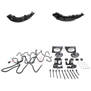 Fog Light Assembly Kit for 2006-2008 Honda Civic Sedan, Includes Right (Passenger) and Left (Driver) Lights, 3-Piece with Bumper Bracket, Halogen, Dealer Installed Replacement