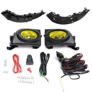 Fog Light for Honda Civic 2006-2008 Right (Passenger) and Left (Driver), 3-Piece Kit, Halogen, Yellow Lens Replacement