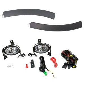 Fog Light for Honda CR-V 2010-2011 Right (Passenger) and Left (Driver), 3-Piece Kit, Halogen, Clear Lens Replacement