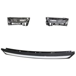Fog Light Assembly Kit for Honda Accord 2013-2015, Right (Passenger) and Left (Driver), 3-Piece with Black Bezel Border, Replacement