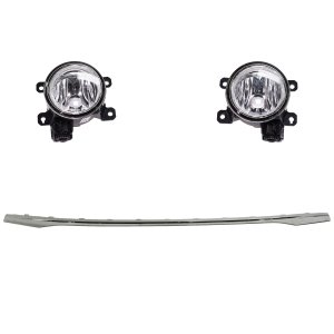 Fog Light Kit for 2013-2015 Honda Civic, Right (Passenger) and Left (Driver), 3-Piece Set, Lens and Housing Replacement