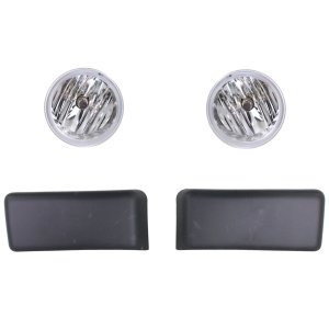 Fog Light Assembly for Ford F-150 2009-2010, Right (Passenger) and Left (Driver), 3-Piece Kit with Clear Trim, Replacement