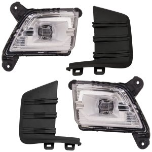 LED Fog Light Assembly Kit for Chevrolet Silverado 1500 (2019-2021) and Silverado 1500 LTD (2022-2022), 4-Piece, Right (Passenger) and Left (Driver) Side, Replacement