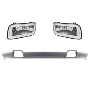 Fog Light Assembly for 2004-2005 Ford F-150, Right (Passenger) and Left (Driver), 3-Piece kit, with Valance, Halogen, Replacement