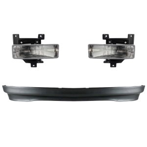 Fog Light Assembly Kit for Ford F-150 1997-2001 / F-250 1997-1999, Right (Passenger) and Left (Driver), 3-Piece with Valance, Halogen, Replacement