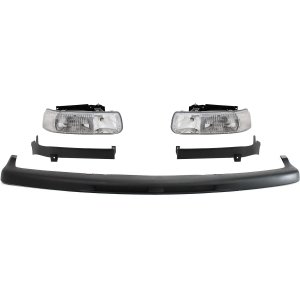 Headlight Assembly Kit for 1999-2002 Chevrolet Silverado/2000-2006 Tahoe, Right (Passenger) and Left (Driver), 5-Piece, Halogen, with Bumper Trim, Replacement