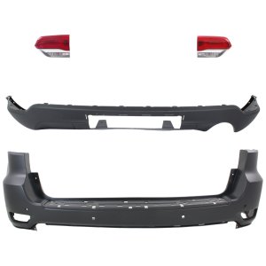 Tail Light Assembly for Jeep Grand Cherokee 2014-2015, Right (Passenger) and Left (Driver), Inner, Halogen, 4-Piece Kit with Bumper Cover, Replacement
