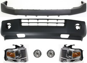 Headlight Kit for Ford Expedition 2007-2014, Right (Passenger) and Left (Driver), with Bulbs, 6-Piece set, includes Bumper Covers and Fog Lights Replacement