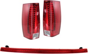 Tail Light Kit for 2007-2014 Cadillac Escalade/Escalade ESV, Right (Passenger) and Left (Driver) Side, 3-Piece with Third Brake Light Replacement