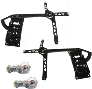 Front Window Regulator for Chevrolet Astro/Safari 1985-2001, Right (Passenger) and Left (Driver), Set of 4 with Window Motor, Replacement Kit