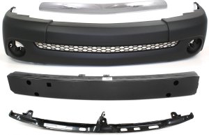Front Bumper Cover Kit for 2003-2006 Toyota Tundra, 4-Piece Set with Bumper Reinforcement, Bumper Retainer, Bumper Trim, Replacement