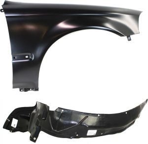 Front Fender Set for 1996-1998 Honda Civic, Includes Right (Passenger) Fender with Fender Liner, 2-Piece Replacement