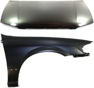Hood Panel Replacement Kit for Toyota Camry 1997-2001, 2-Piece Set, USA Built, with Fender